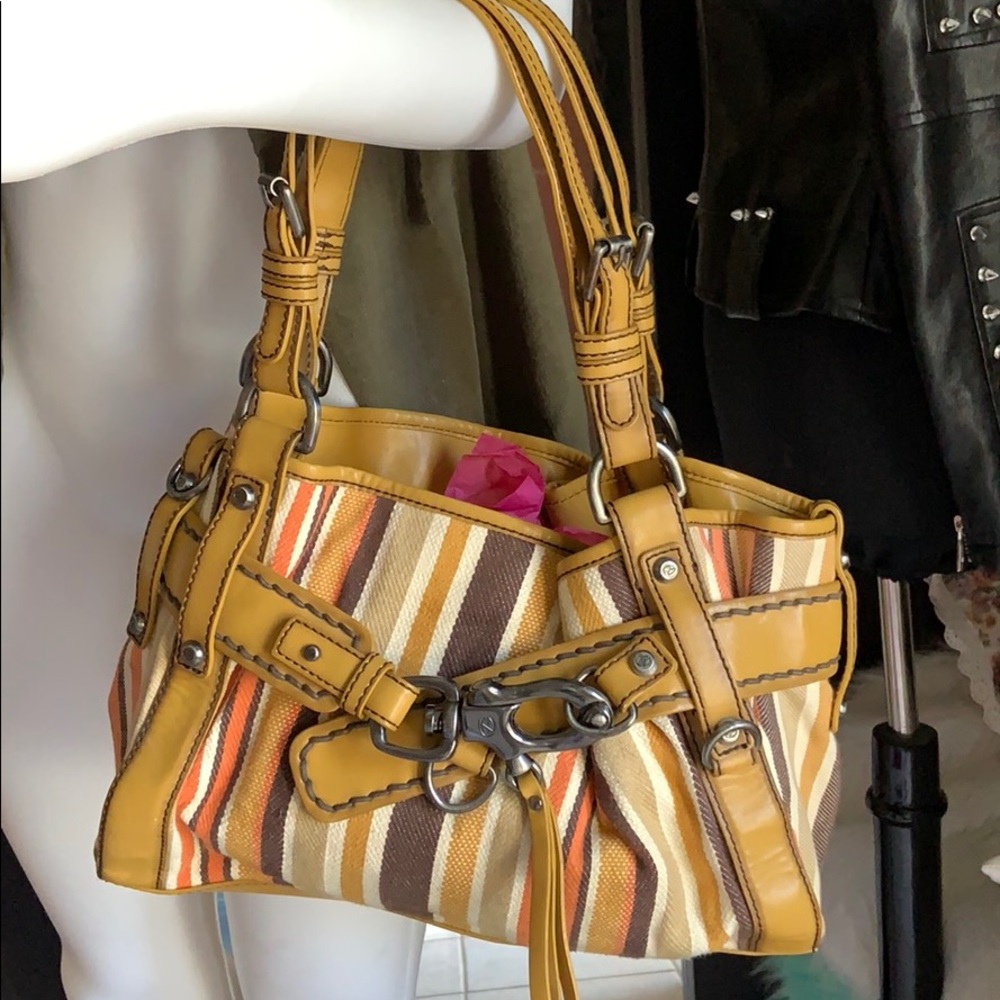 Francesco biasia 1977 satchel bag canvas leather